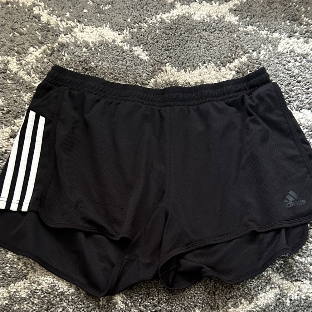 Adidas Women's Black and White Athletic Shorts
